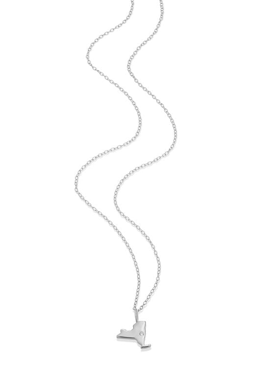 Lab Grown Diamond New York Diamond Pendant Necklace in Sterling Silver image number null